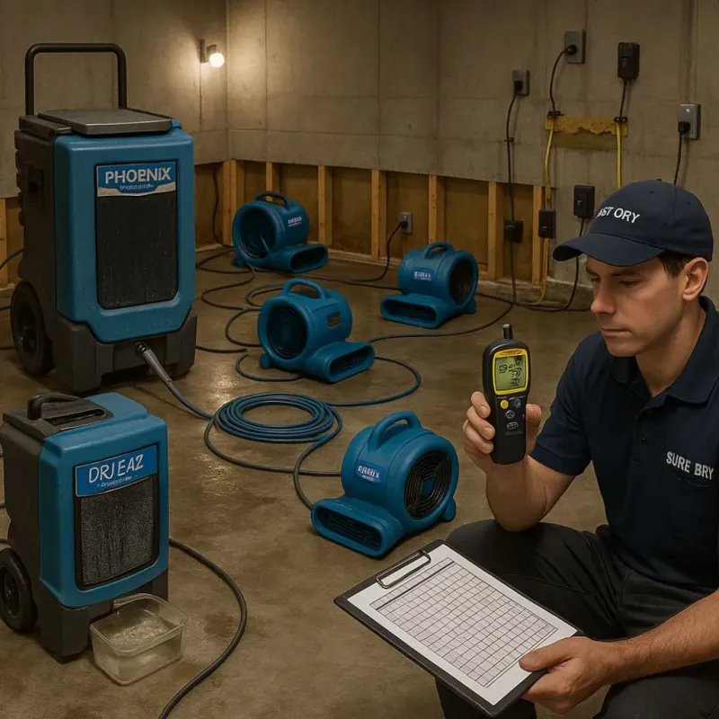 Structural Drying and Dehumidification process in Roxana, IL